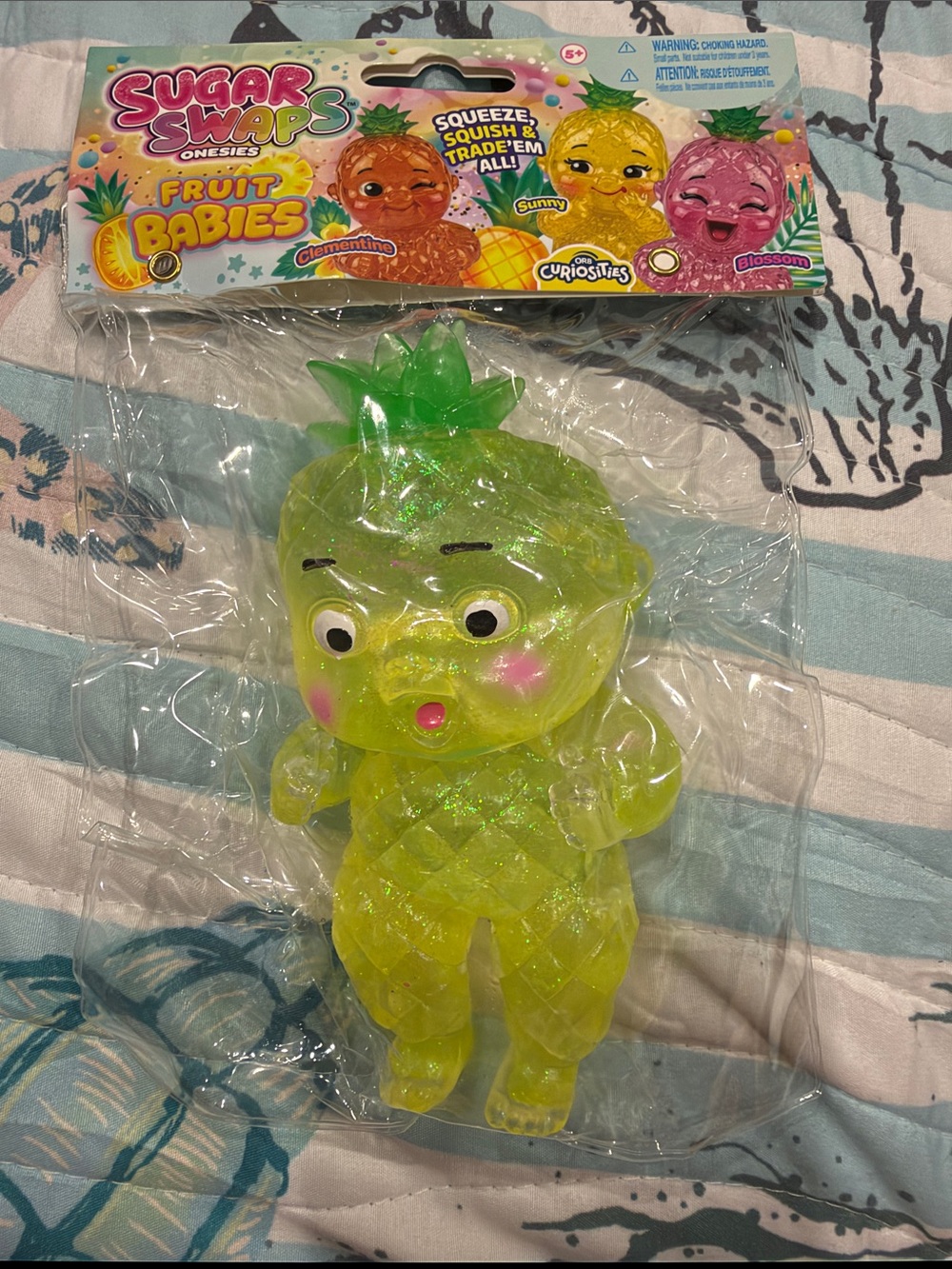 Fruit Babies Pineapple Squeeze Toy - Neon Yellow